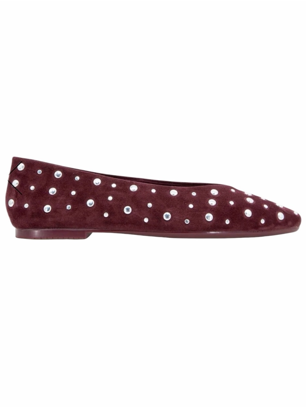 Splendid Latouche Studded Flat in Dark Plum Size 9 - Picture 2 of 11